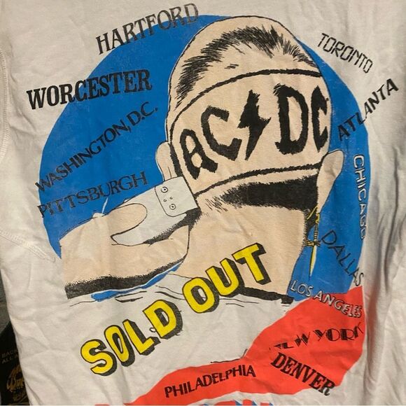 MadeWorn AC/DC The Razor's Edge Tour T-Shirt band concert distressed Revolve S - Picture 10 of 11